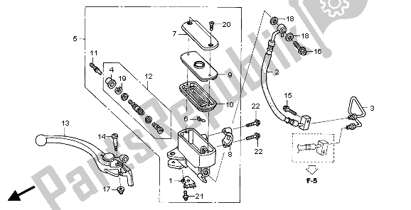 All parts for the Fr. Brake Master Cylinder of the Honda ST 1300 2007