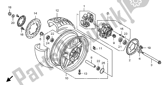 Tutte le parti per il Ruota Posteriore del Honda CB 1300 2009