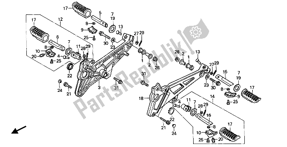 All parts for the Step of the Honda CB 450S 1986