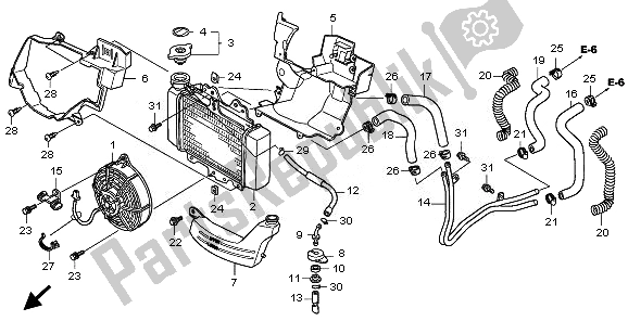 Alle onderdelen voor de Radiator van de Honda SH 150R 2011
