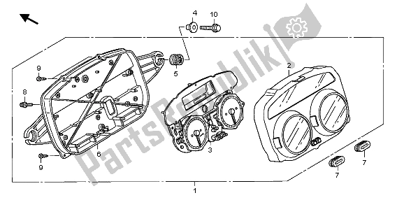 Tutte le parti per il Metro (kmh) del Honda XL 1000V 2009