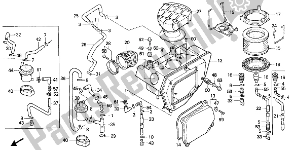 All parts for the Air Cleaner of the Honda NX 650 1988