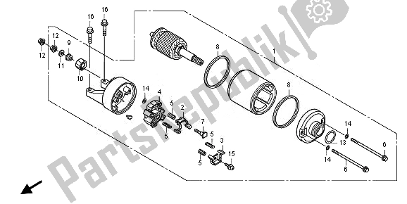 All parts for the Starting Motor of the Honda CB 1300 SA 2010