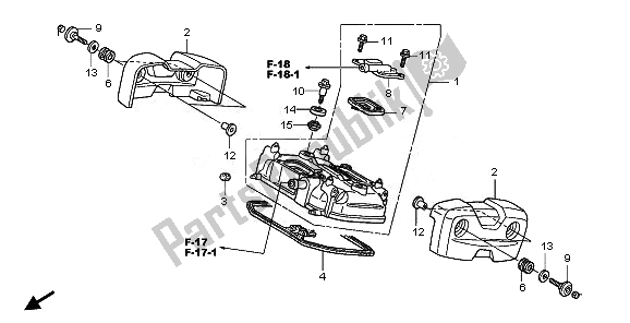 All parts for the Rear Cylinder Head Cover of the Honda XL 125V 2008