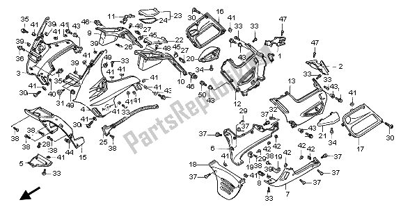 All parts for the Cowl of the Honda ST 1100A 1996