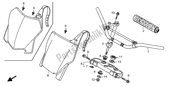 Todas las partes para Manejar Tubo Y Puente Superior de Honda CRF 250R 2004