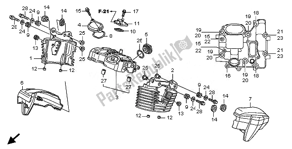 Todas las partes para Tapa De Culata Trasera de Honda VT 1300 CX 2010