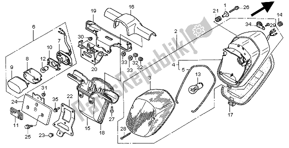 Tutte le parti per il Fanale Posteriore del Honda GL 1500C 1998