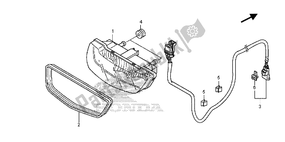 All parts for the Taillight of the Honda TRX 420 FA Fourtrax Rancher AT 2013