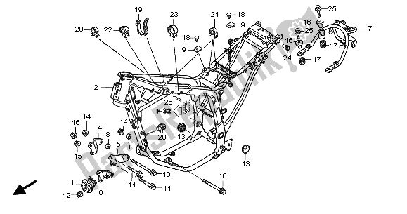 Tutte le parti per il Corpo Del Telaio del Honda XL 650V Transalp 2002