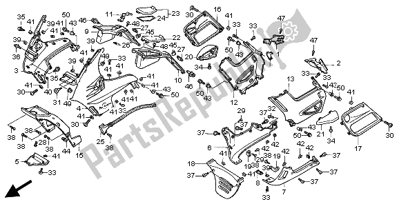 All parts for the Cowl of the Honda ST 1100 1997