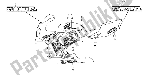 All parts for the Stripe & Mark of the Honda CBR 900 RR 1998