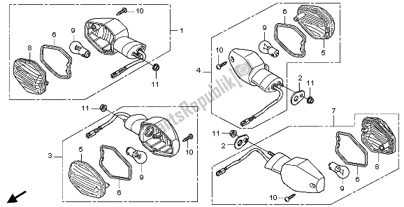 Todas las partes para Guiño de Honda VTR 250 2009