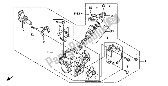 Todas las partes para Cuerpo Del Acelerador de Honda CBF 125M 2011