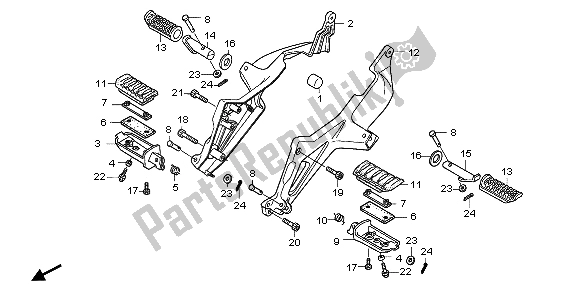 All parts for the Step of the Honda NT 700V 2007