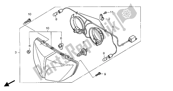 All parts for the Headlight (eu) of the Honda CBF 600S 2005