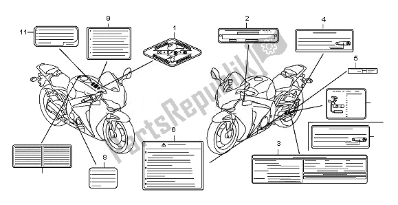 All parts for the Caution Label of the Honda CBR 1000 RR 2008