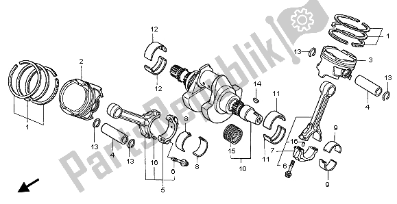 All parts for the Crankshaft & Piston of the Honda XL 1000V 2002