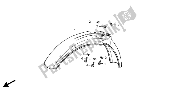 All parts for the Front Fender of the Honda CR 80R 1995