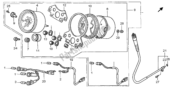 All parts for the Meter (kmh) of the Honda CMX 250C 1996