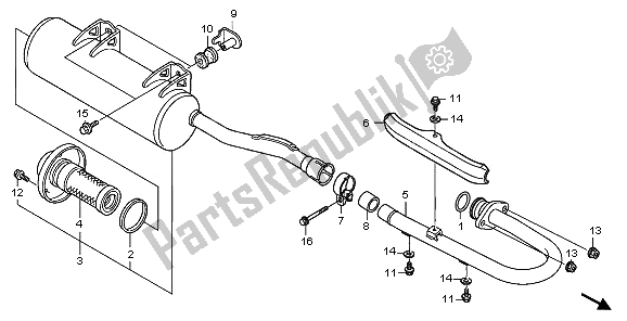 Todas las partes para Silenciador de Honda TRX 250 EX Sporttrax 2003