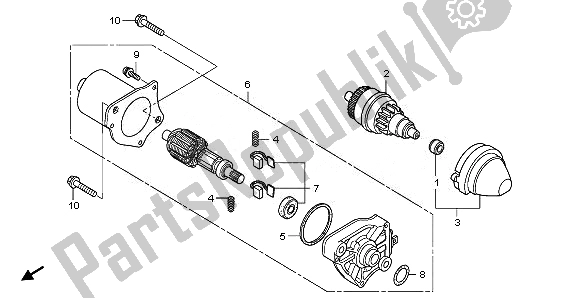 All parts for the Starter Motor of the Honda NHX 110 WH 2008