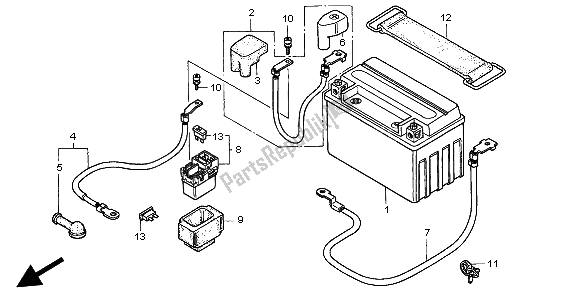 All parts for the Battery of the Honda CBR 900 RR 1998