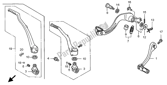 Todas las partes para Pedal Y Brazo De Arranque de Honda CRF 450X 2009