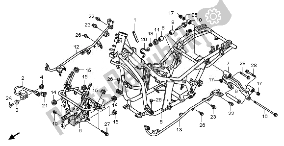 All parts for the Frame Body of the Honda NSS 250A 2010