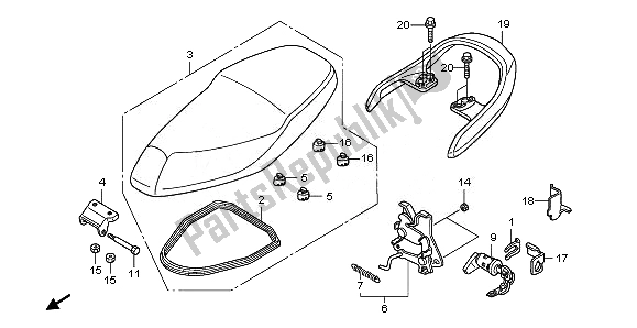 Todas las partes para Asiento de Honda ANF 125 2011