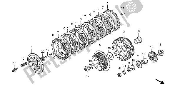 Tutte le parti per il Frizione del Honda NX 650 1995