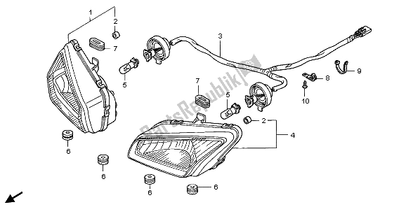 Todas las partes para Faro de Honda TRX 400 FA Fourtrax Rancher AT 2006