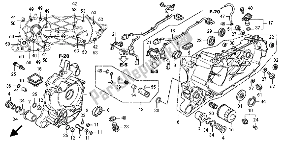 All parts for the Crankcase of the Honda SH 300R 2012