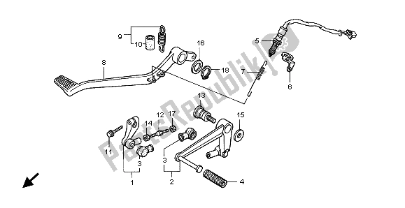 All parts for the Pedal of the Honda XL 1000V 1999