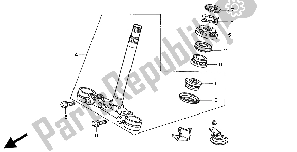 All parts for the Steering Stem of the Honda CB 500 1999