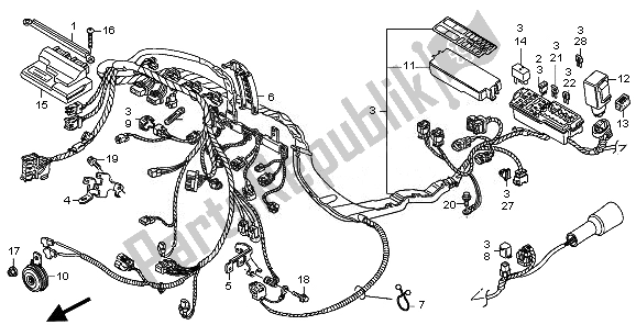 All parts for the Wire Harness of the Honda CBR 600 RA 2011