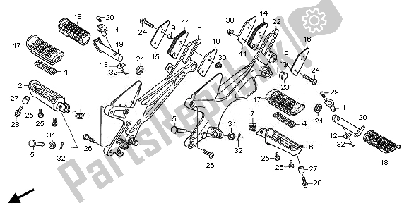 Tutte le parti per il Passo del Honda CBF 500 2008