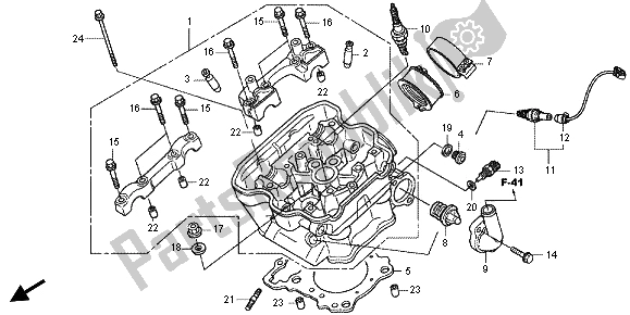 All parts for the Cylinder Head of the Honda CBR 250 RA 2013