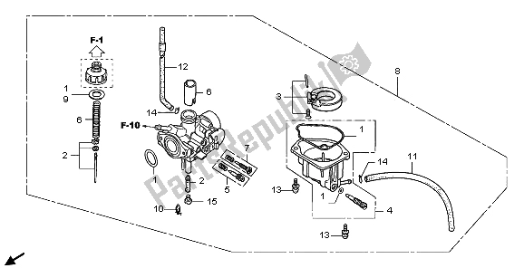 Tutte le parti per il Carburatore del Honda CRF 50F 2006