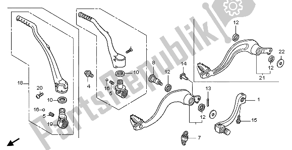 Todas as partes de Braço De Arranque De Pedal E Chute do Honda CRF 450R 2007