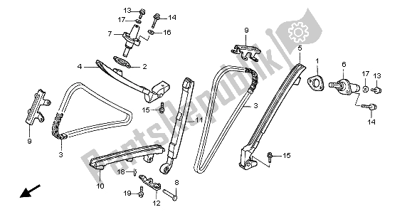 Tutte le parti per il Catena A Camme E Tenditore del Honda VF 750C 1999