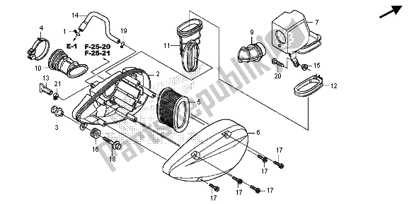 Alle onderdelen voor de Luchtfilter van de Honda VT 750C2S 2013