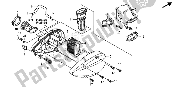 Tutte le parti per il Filtro Dell'aria del Honda VT 750C2S 2013