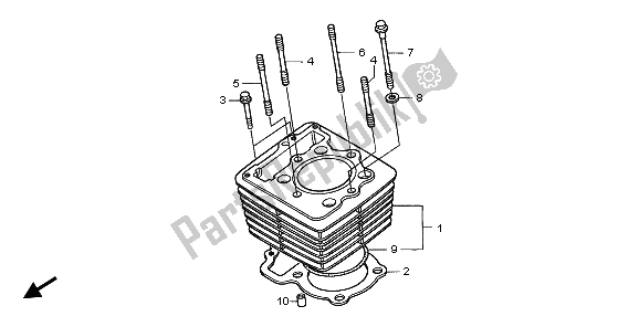 Toutes les pièces pour le Cylindre du Honda XR 400R 2000