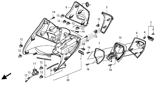 Todas las partes para Cubierta Interior de Honda WW 125 EX2 2012