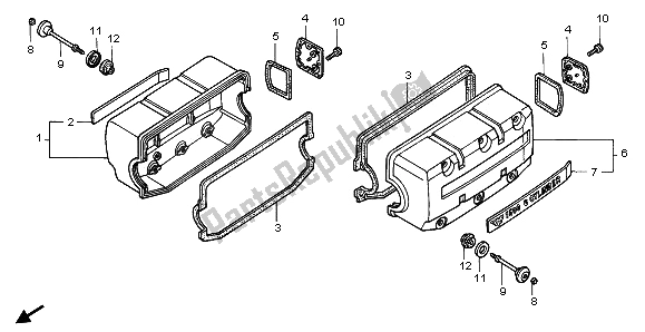 All parts for the Cylinder Head Cover of the Honda GL 1500A 1996