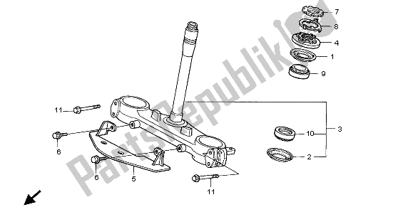 All parts for the Steering Stem of the Honda XL 1000V 1999