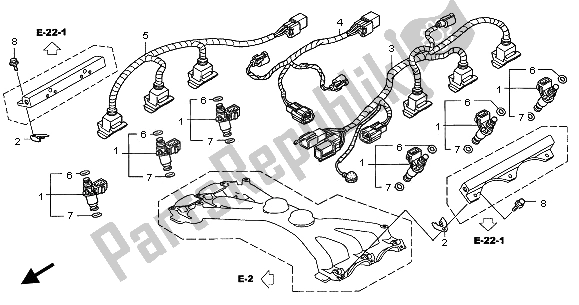 All parts for the Injector of the Honda GL 1800A 2003