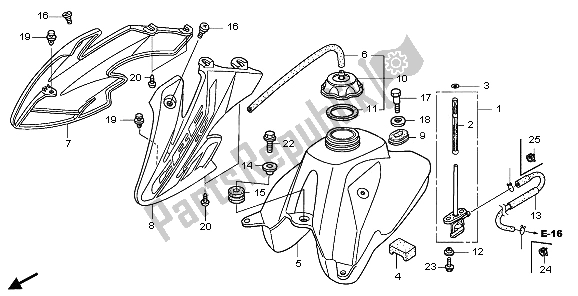 All parts for the Fuel Tank of the Honda CRF 50F 2009