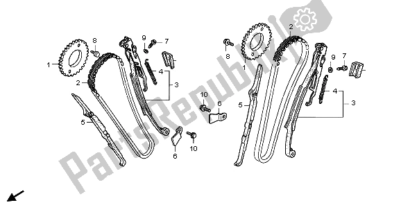 All parts for the Cam Chain of the Honda VT 750 CA 2009